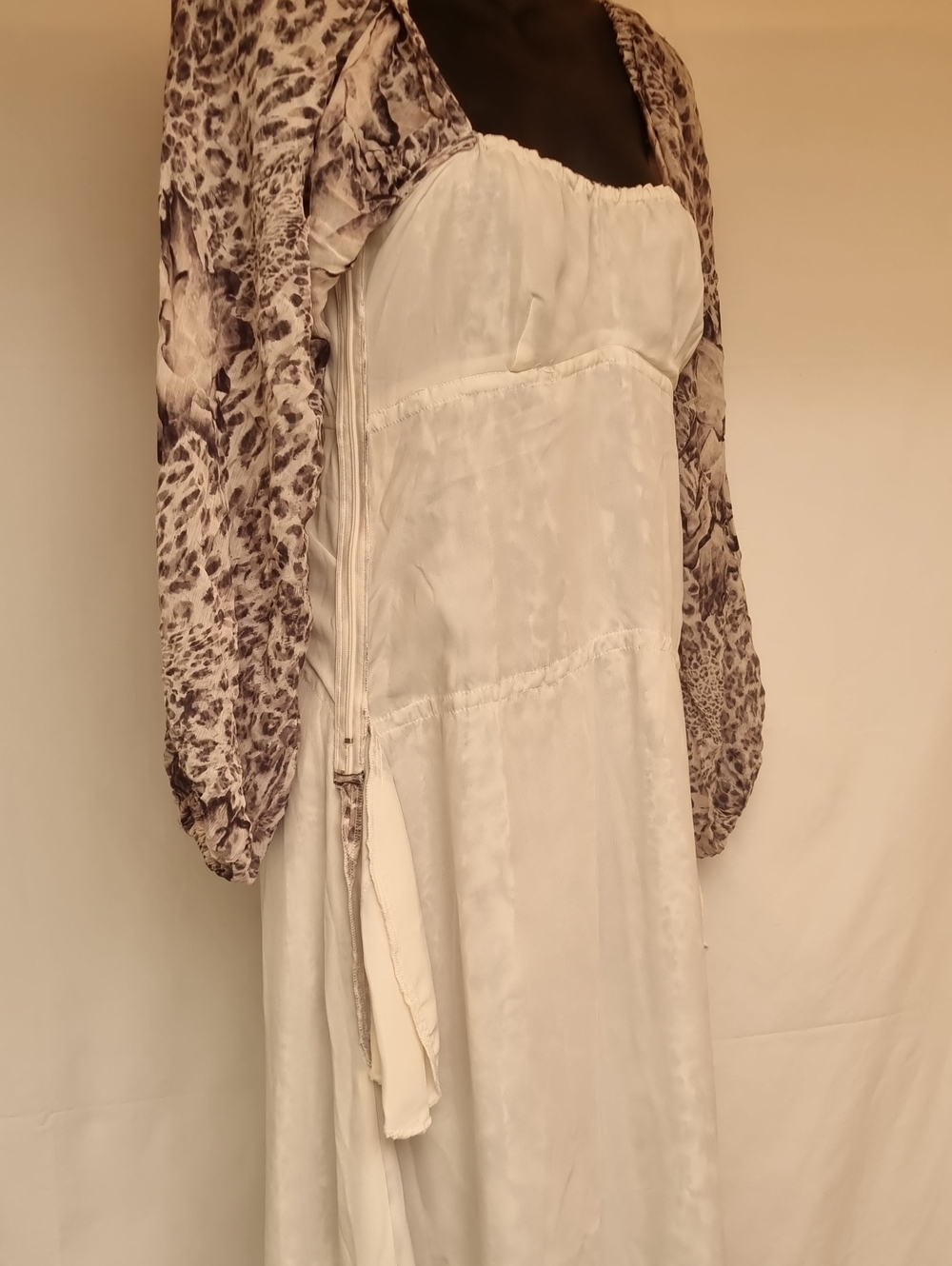 ALLSAINTS Grey & Black Animal Print Dress – Size UK 4 / US 0 / EU 32 - Picture 11 of 14